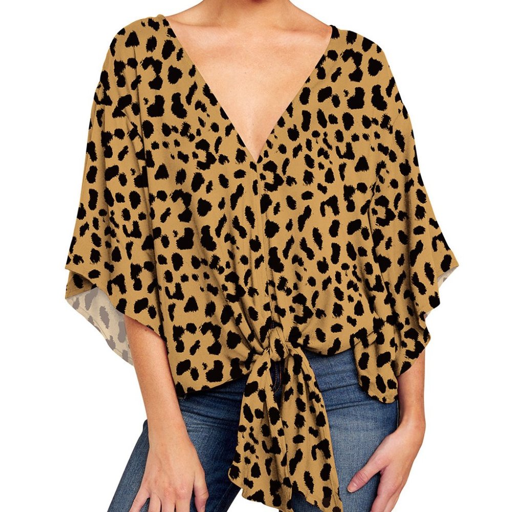 Women's tops spring and summer V-neck short sleeves w1